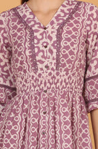 Batik Fit & Flare Dress - Lavender