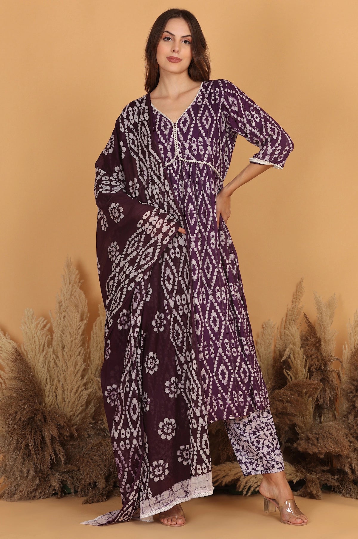 Batik in Alia’s Anarkali Suit - Purple
