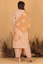 Batik Gota Lurex Suit Set - Sand