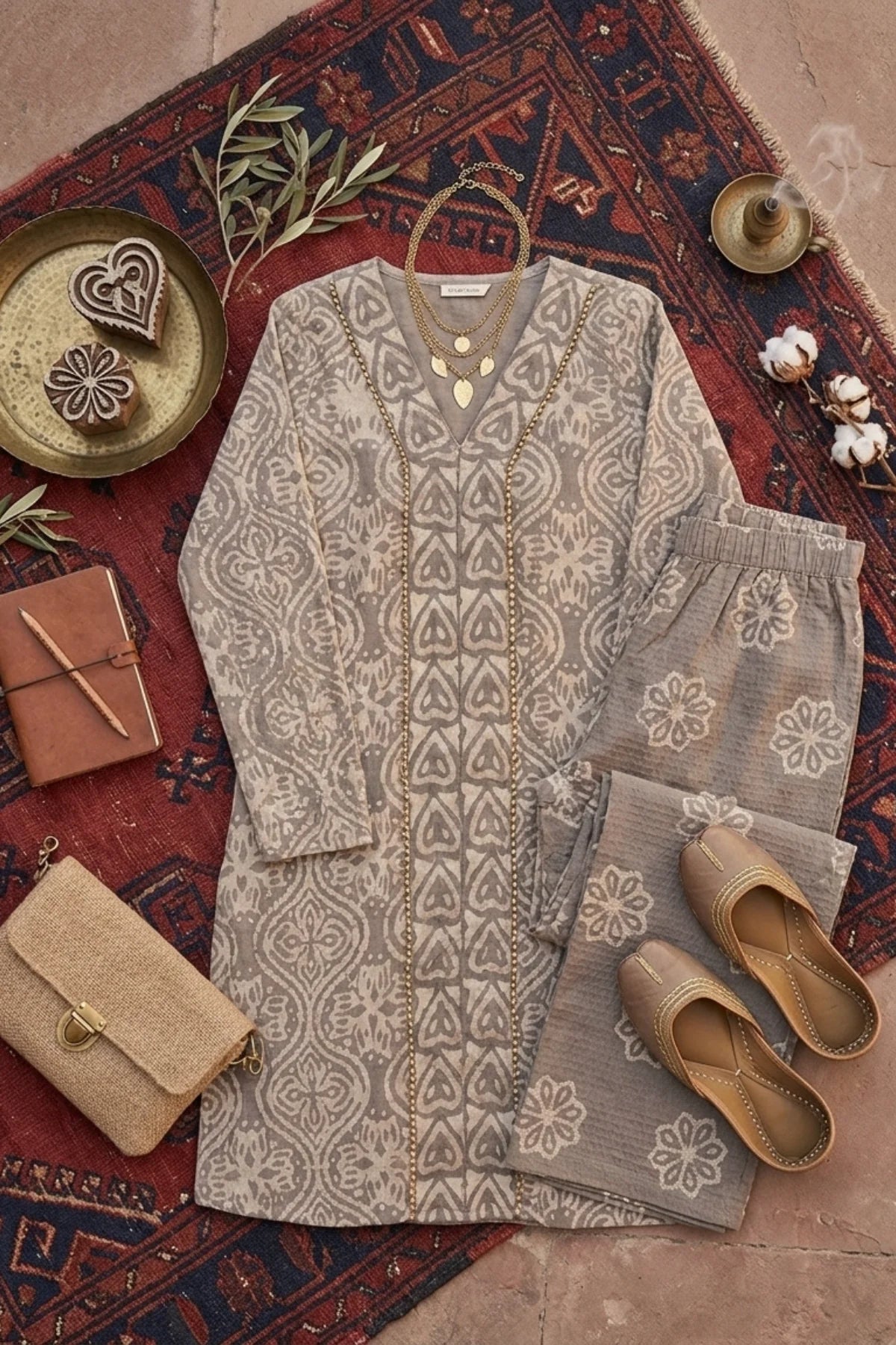 Comfort Office Batik Co-ord – detail shot | handcrafted batik ethnic wear for women | Shades of You