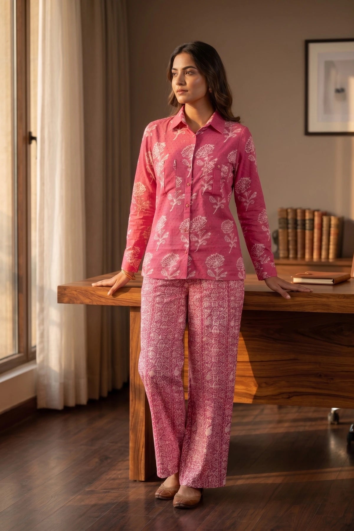 Peach Play Batik Shirt Co-ord