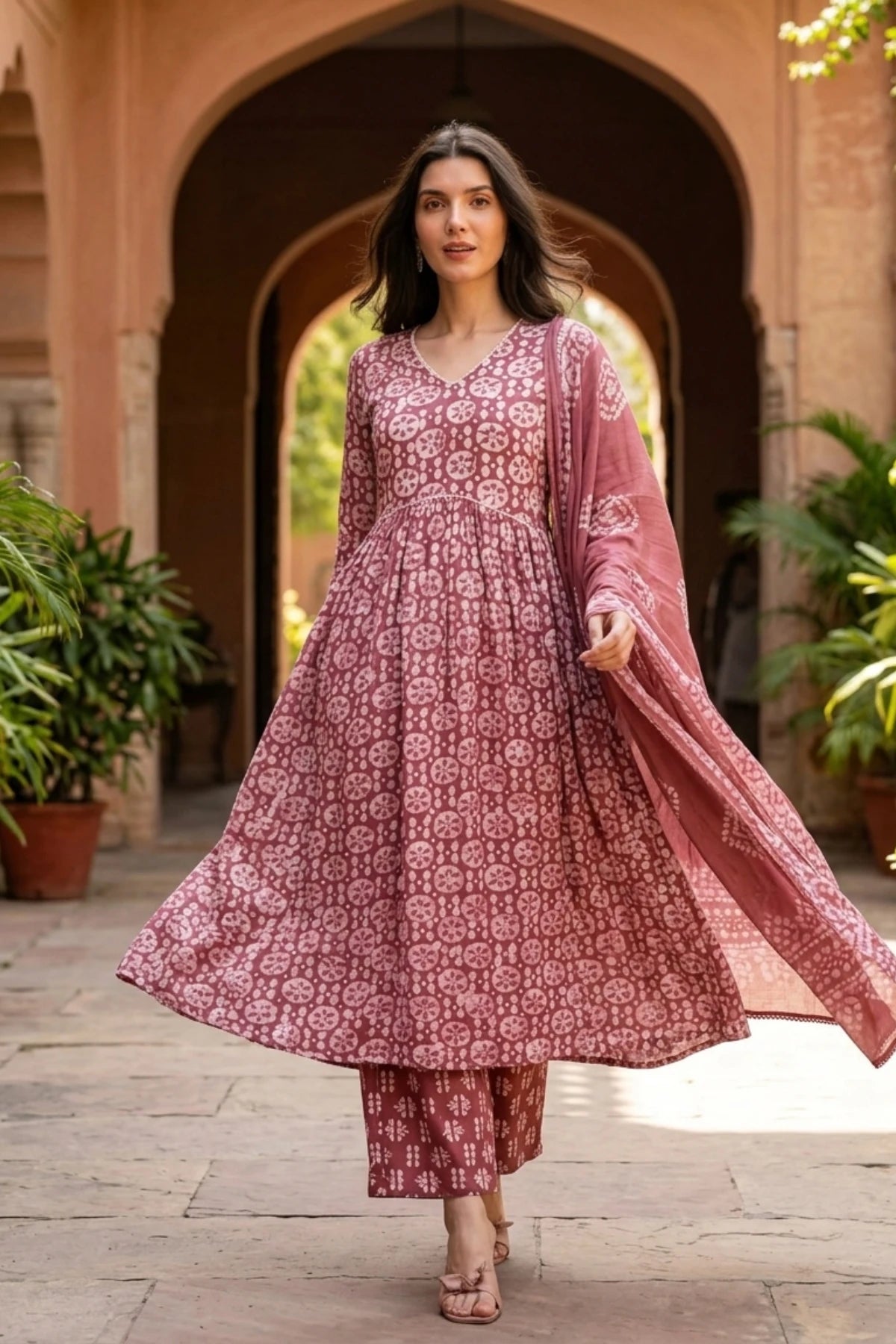 Crushed Batik in Alia’s Anarkali Suit
