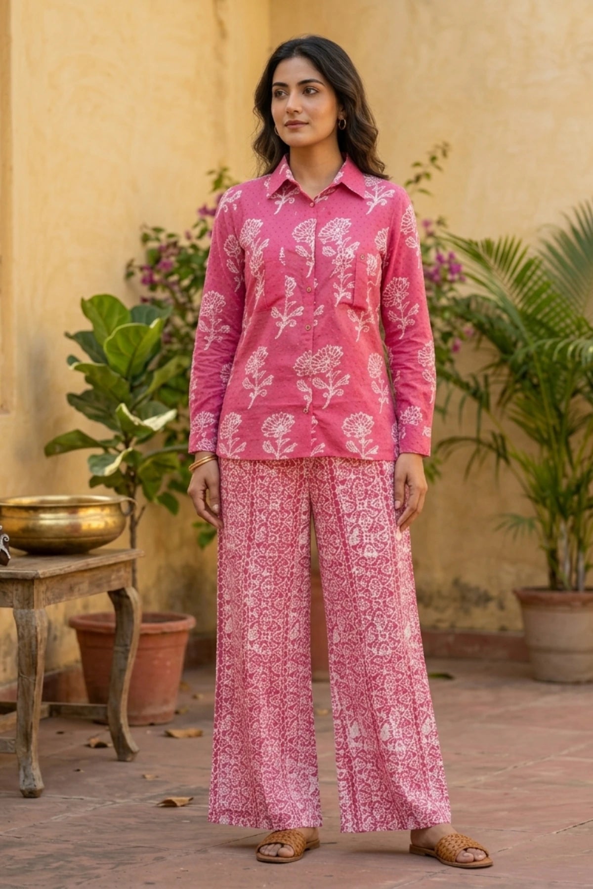 Peach Play Batik Shirt Co-ord