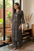 Batik Crazy In Love Suit Set - Black