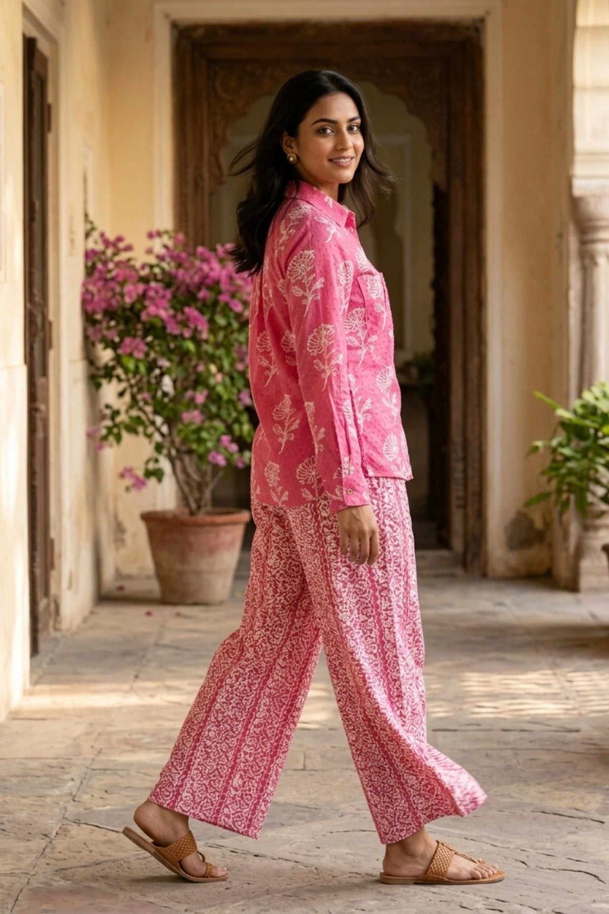 Peach Play Batik Shirt Co-ord