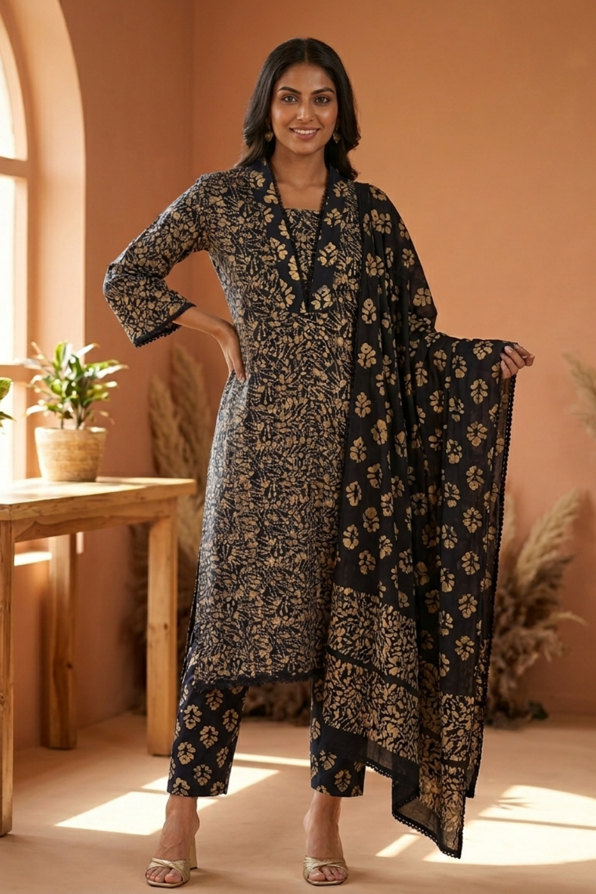 Batik Dobby Weave Suit Set