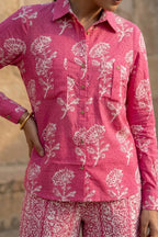Peach Play Batik Shirt Co-ord