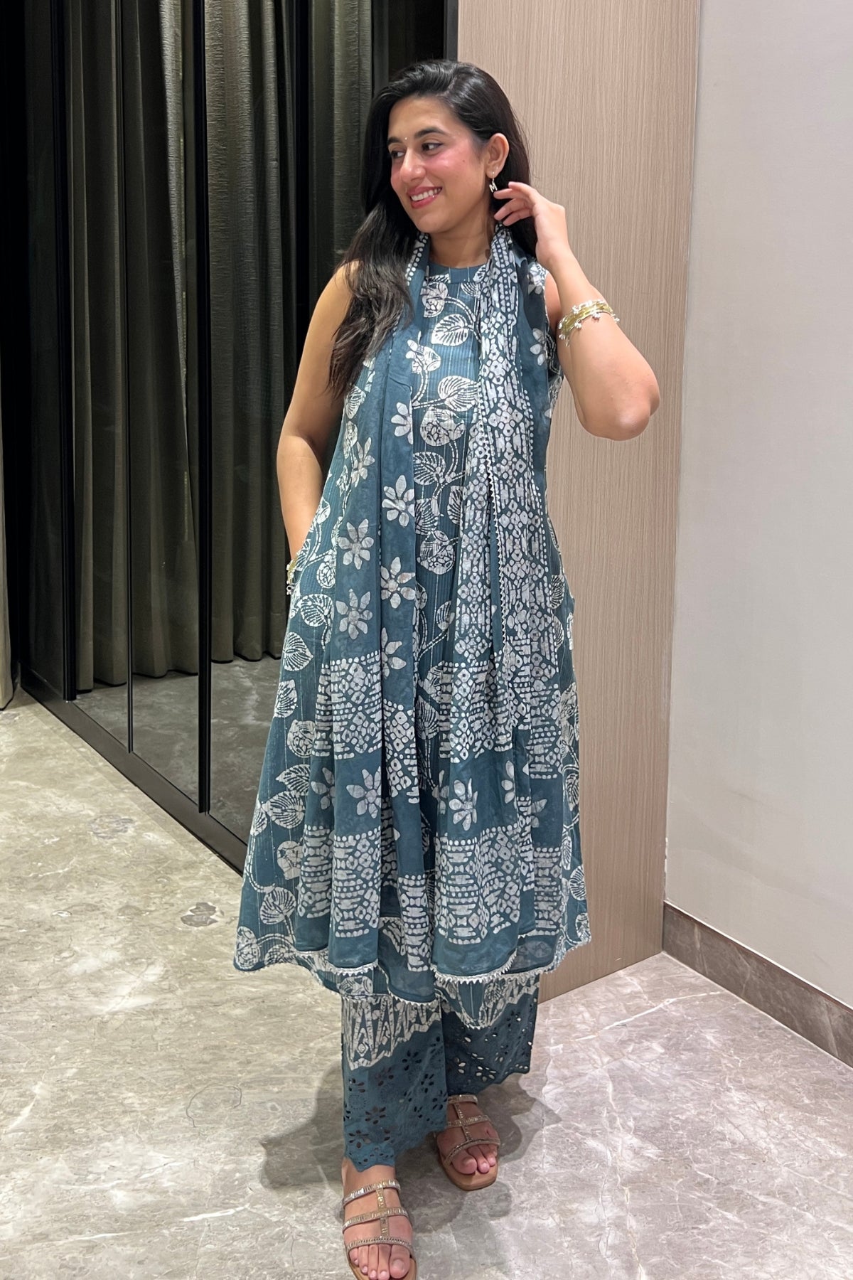Silver Lining Batik Kurta Set – styled look | handcrafted batik ethnic wear for women | Shades of You