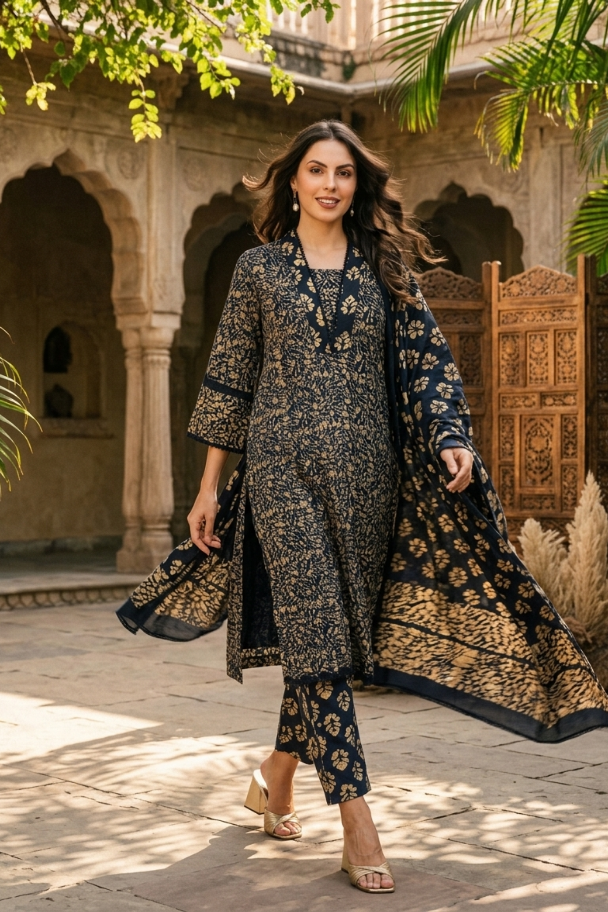 Batik Dobby Weave Suit Set