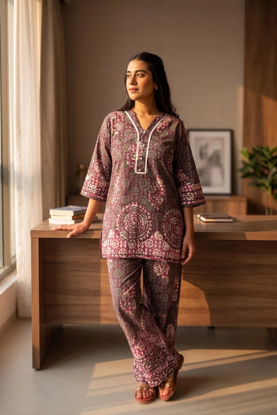 Batik Earth & Rose Co-Ord Set