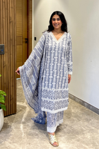 Silver Ash Batik Suit Set