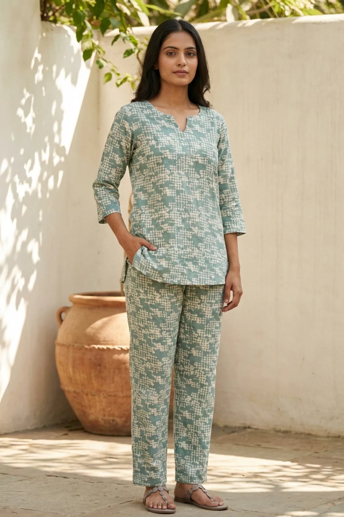 Out & About Batik Set – front view | handcrafted batik ethnic wear for women | Shades of You