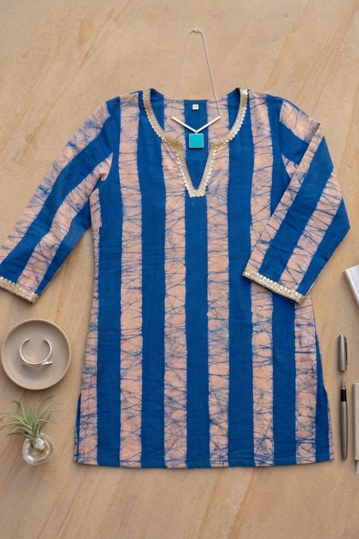 Cotton Satin Batik Handprinted Tunic
