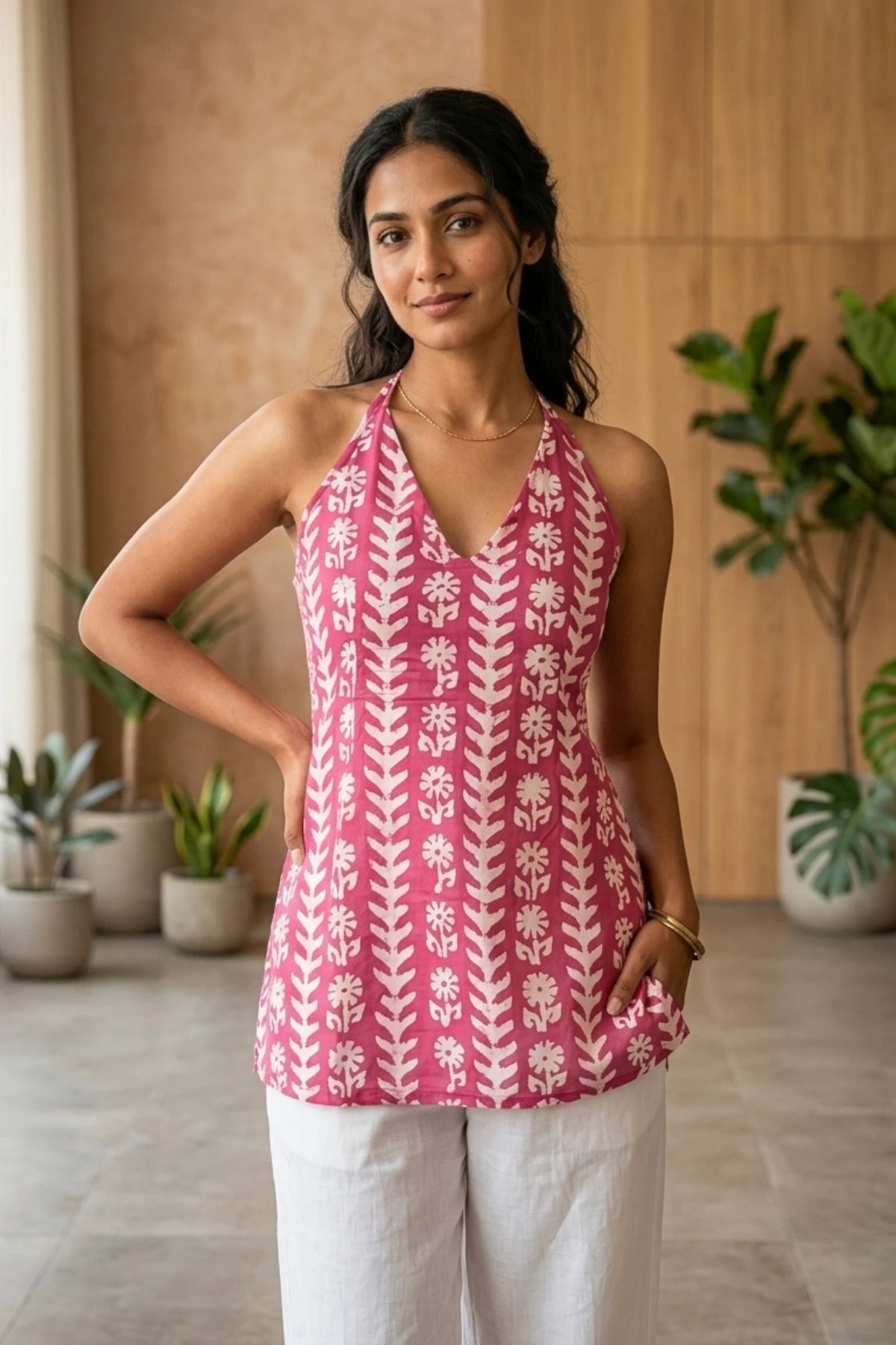 Berry Bloom Halter Top