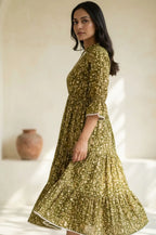 Mehendi Glow Lurex Midi Dress