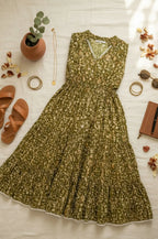 Mehendi Glow Lurex Midi Dress