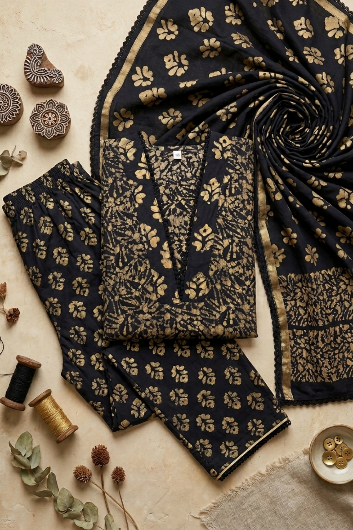 Batik Dobby Weave Suit Set