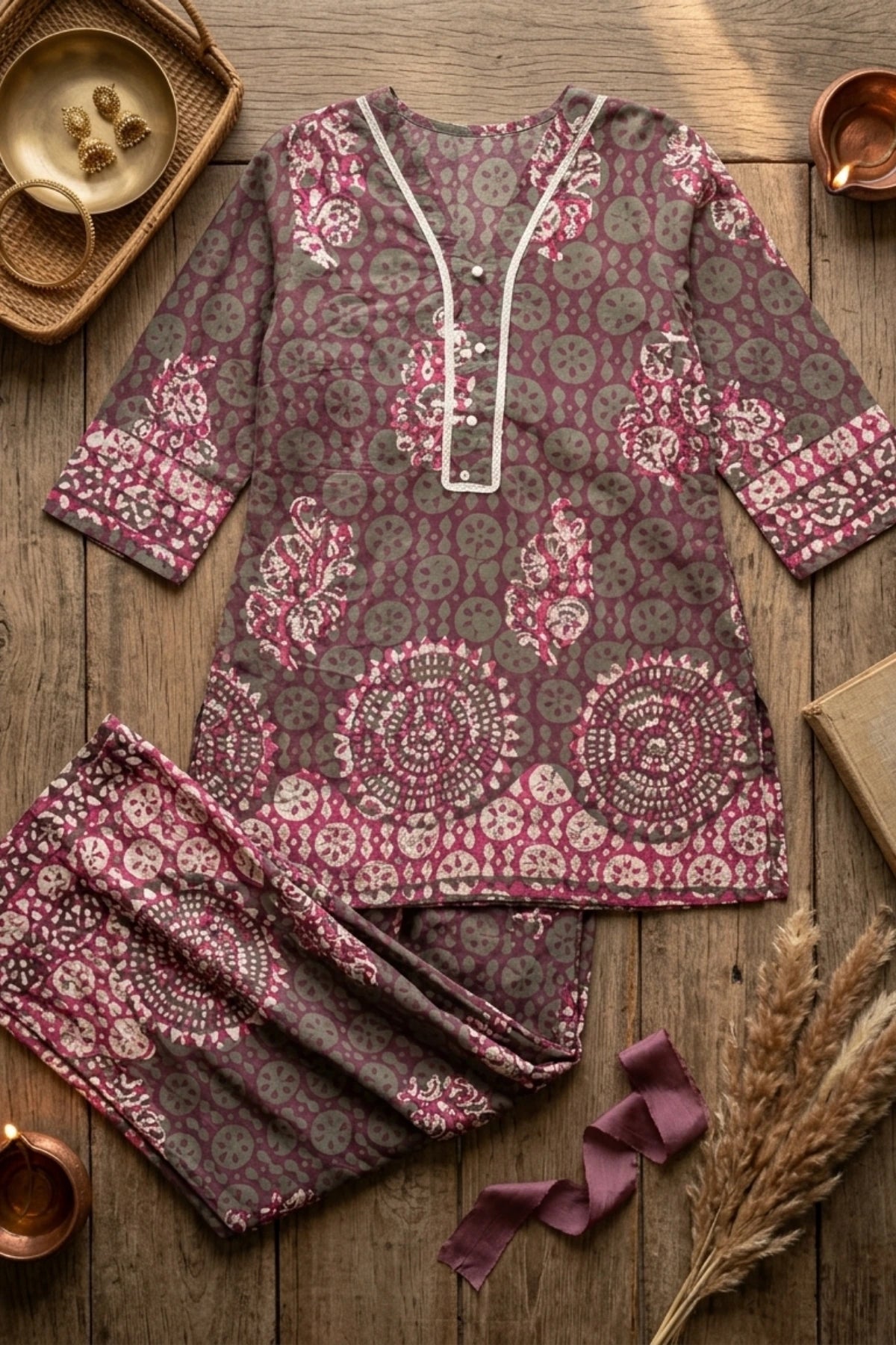 Batik Earth & Rose Co-Ord Set