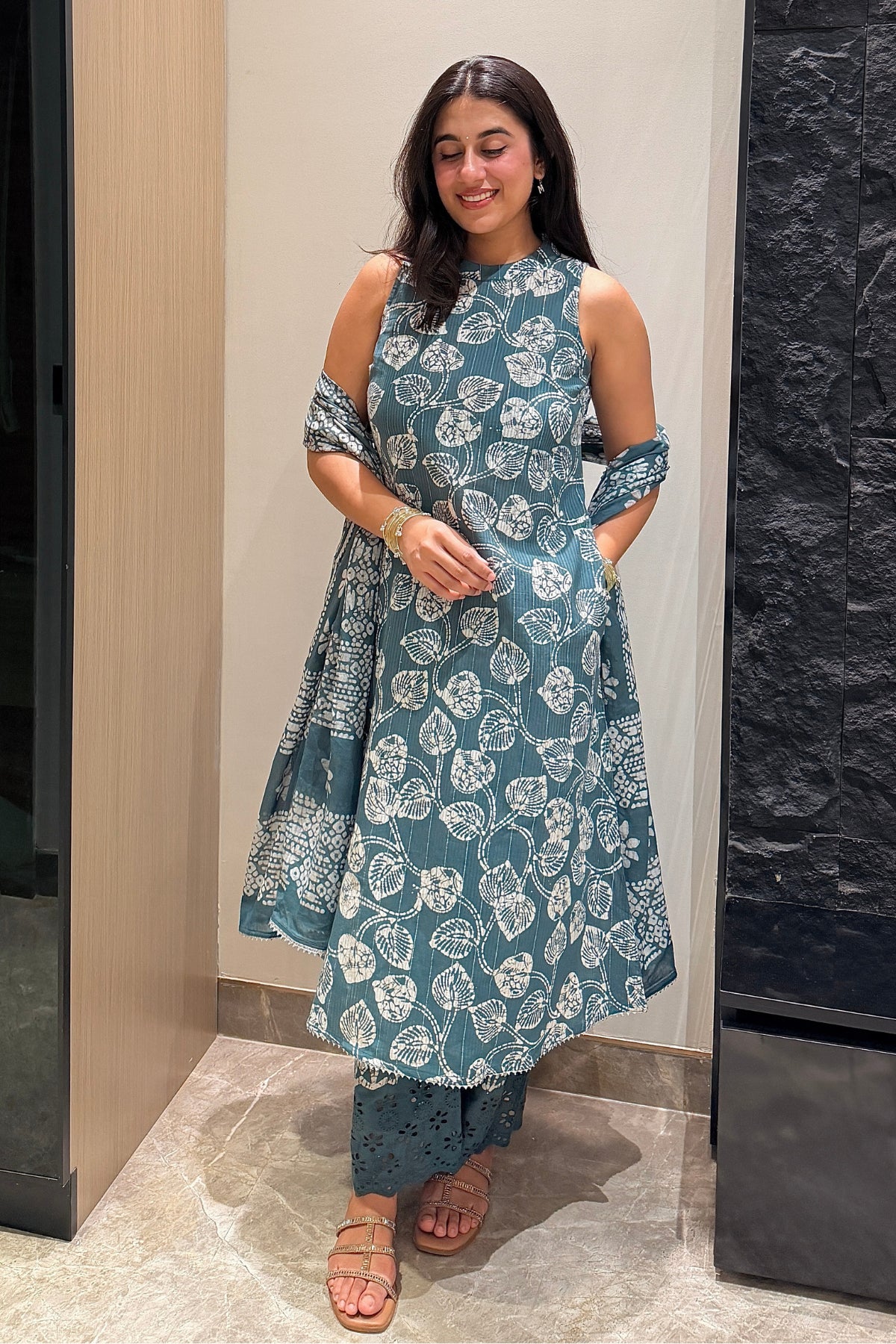 Silver Lining Batik Kurta Set – full outfit | handcrafted batik ethnic wear for women | Shades of You