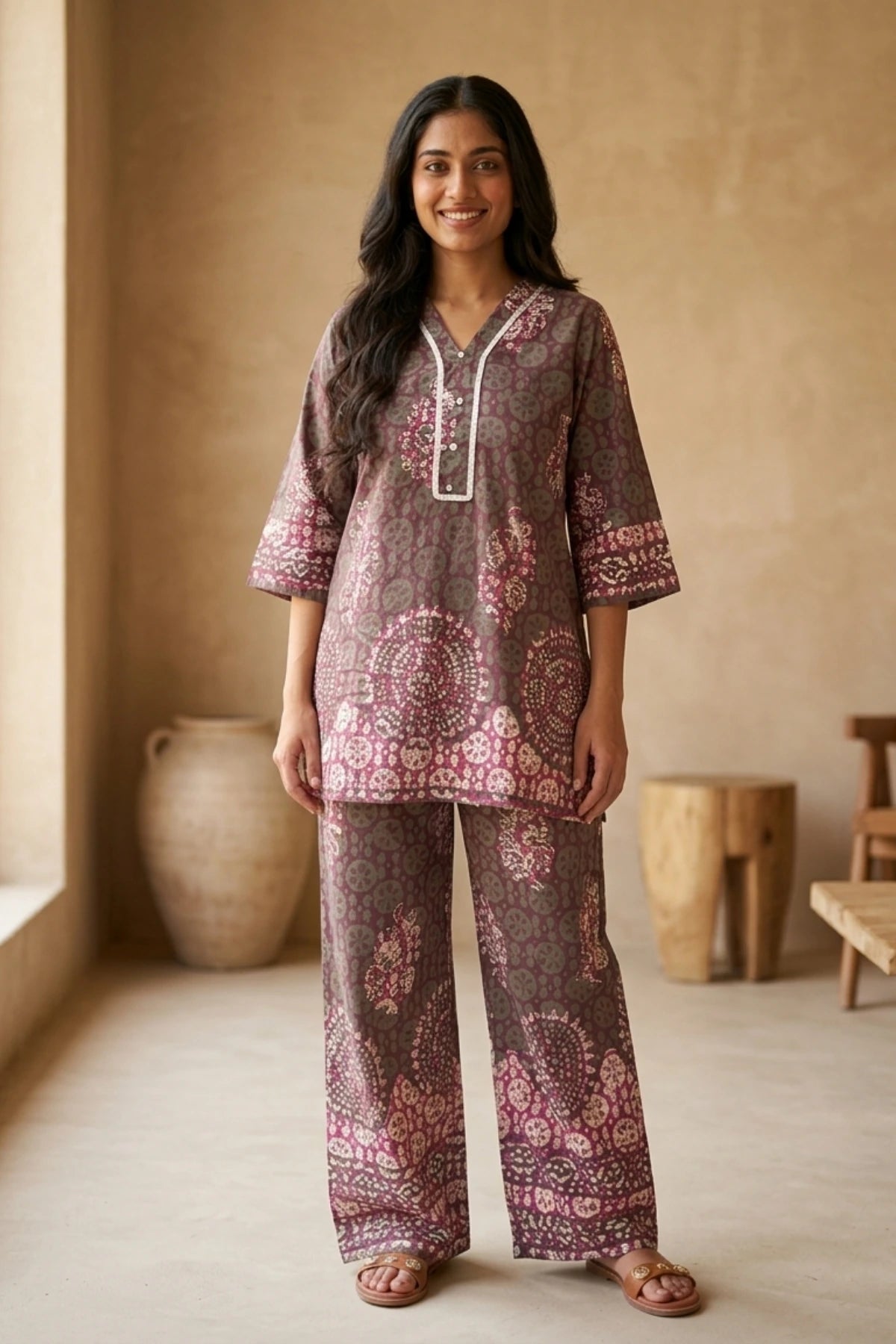 Batik Earth & Rose Co-Ord Set
