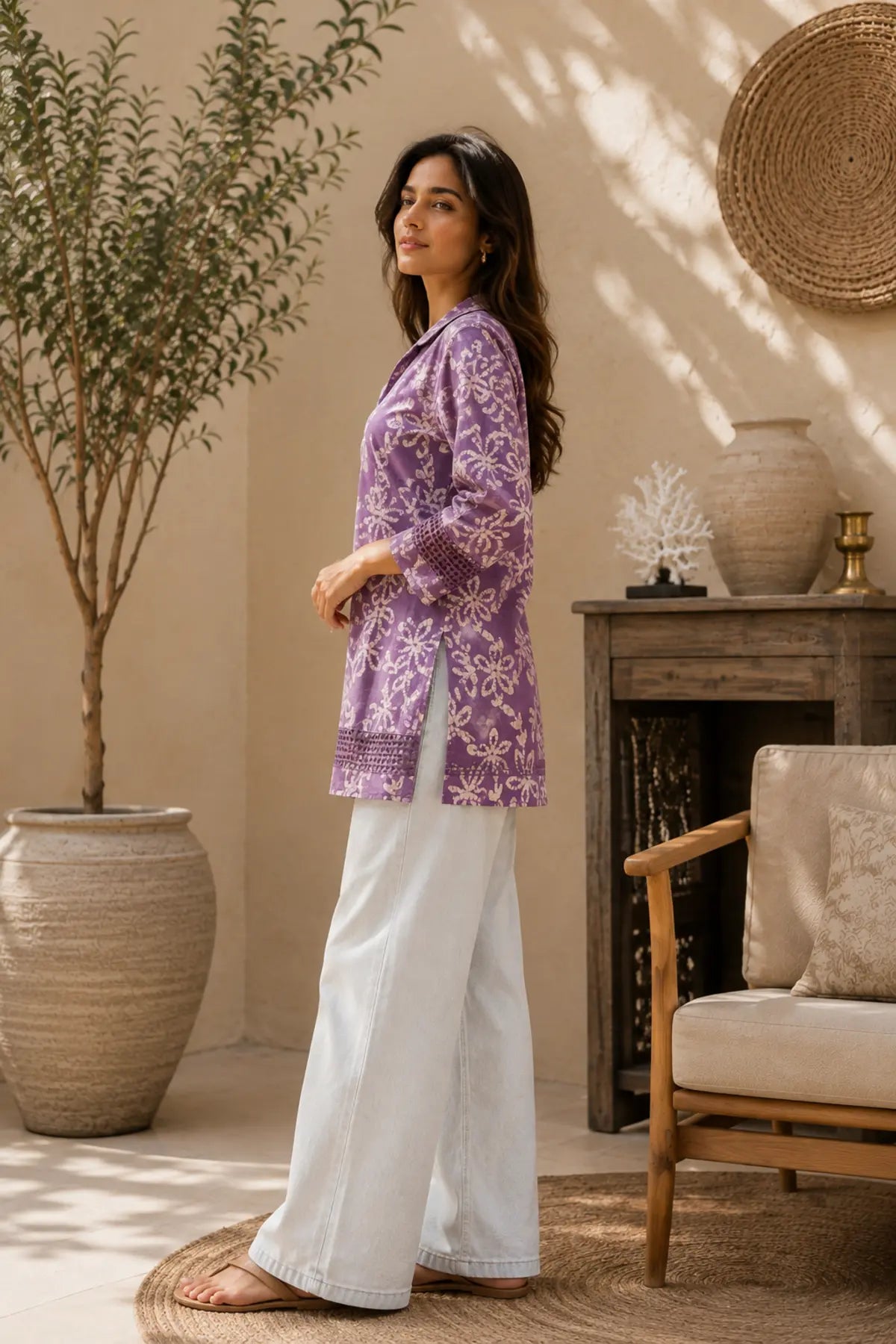 Lavender Mist Cotton Tunic
