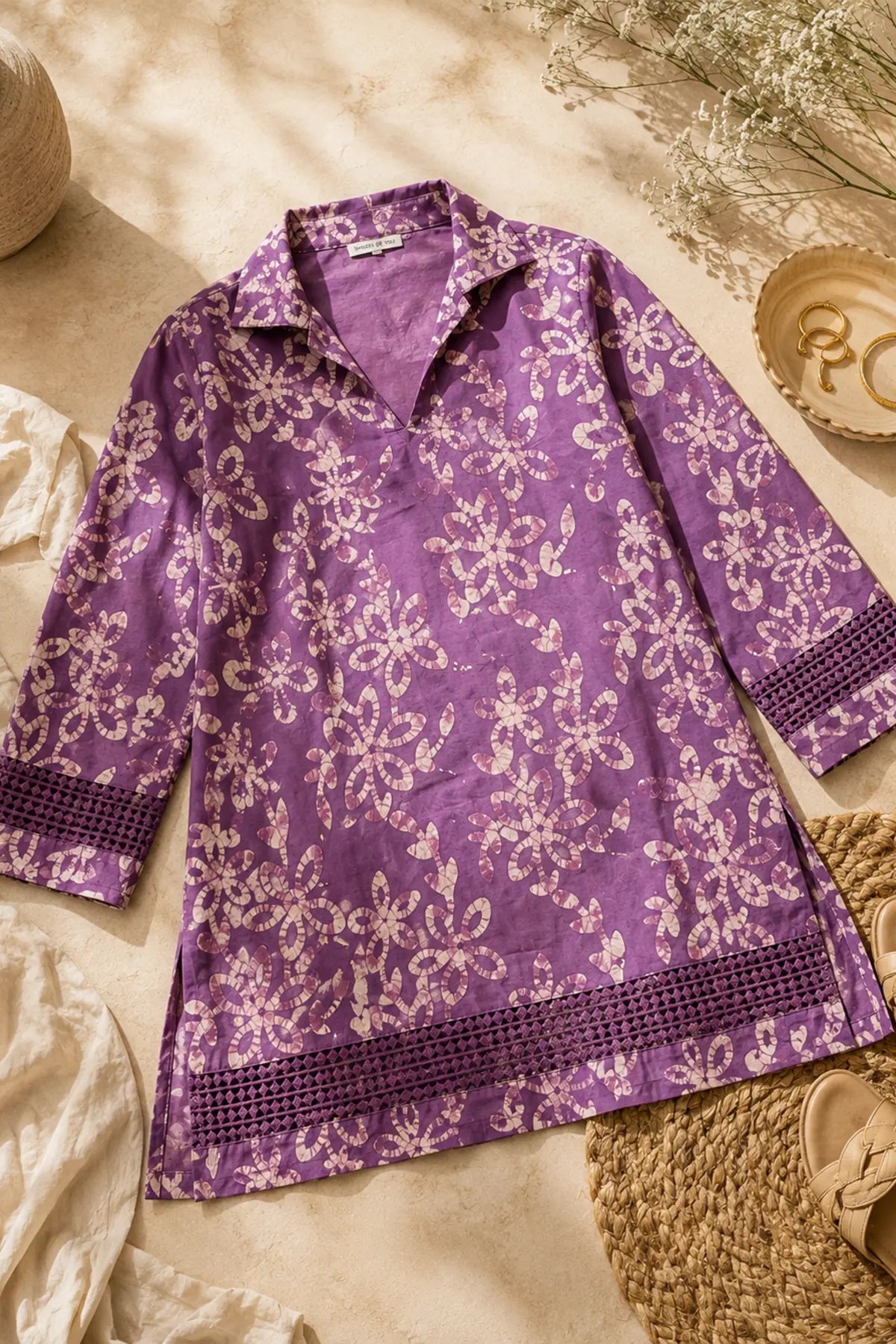 Lavender Mist Cotton Tunic