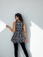 Batik Handprinted Top in Black