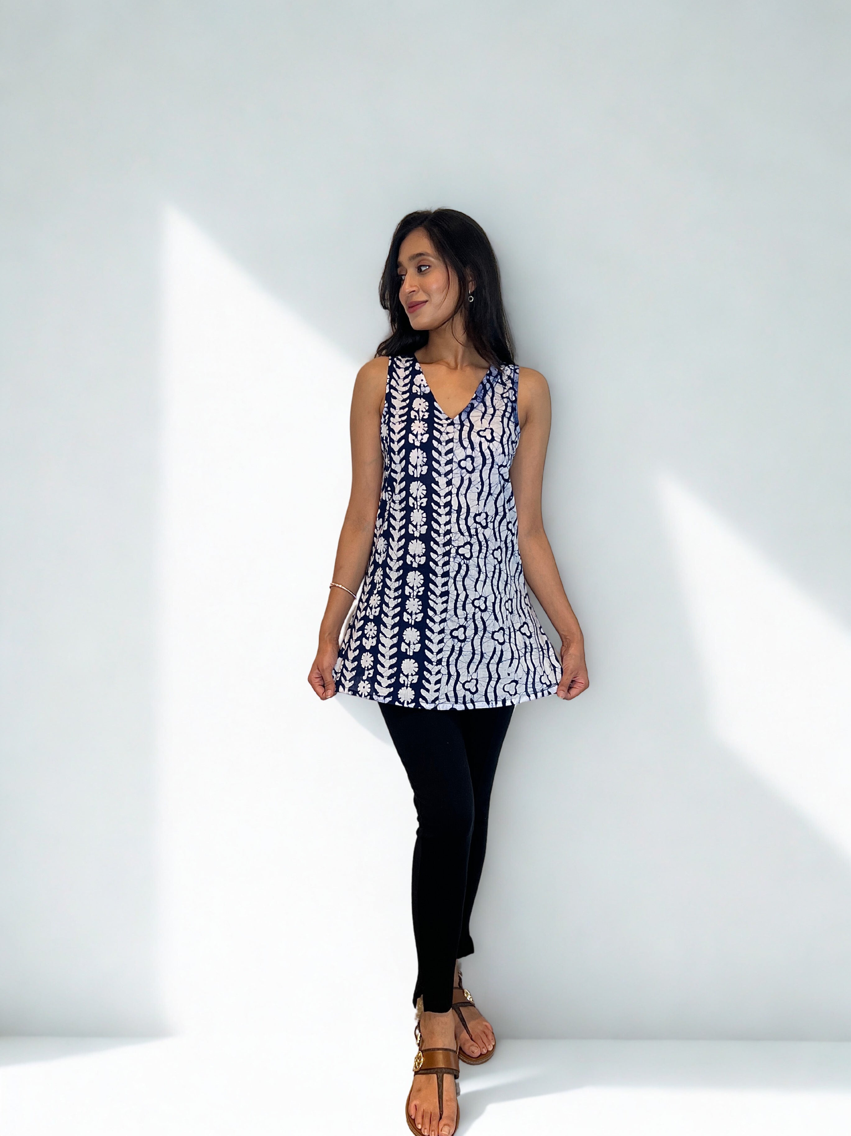 Batik Handprinted Top in Pink