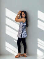Batik Handprinted Top in Navy