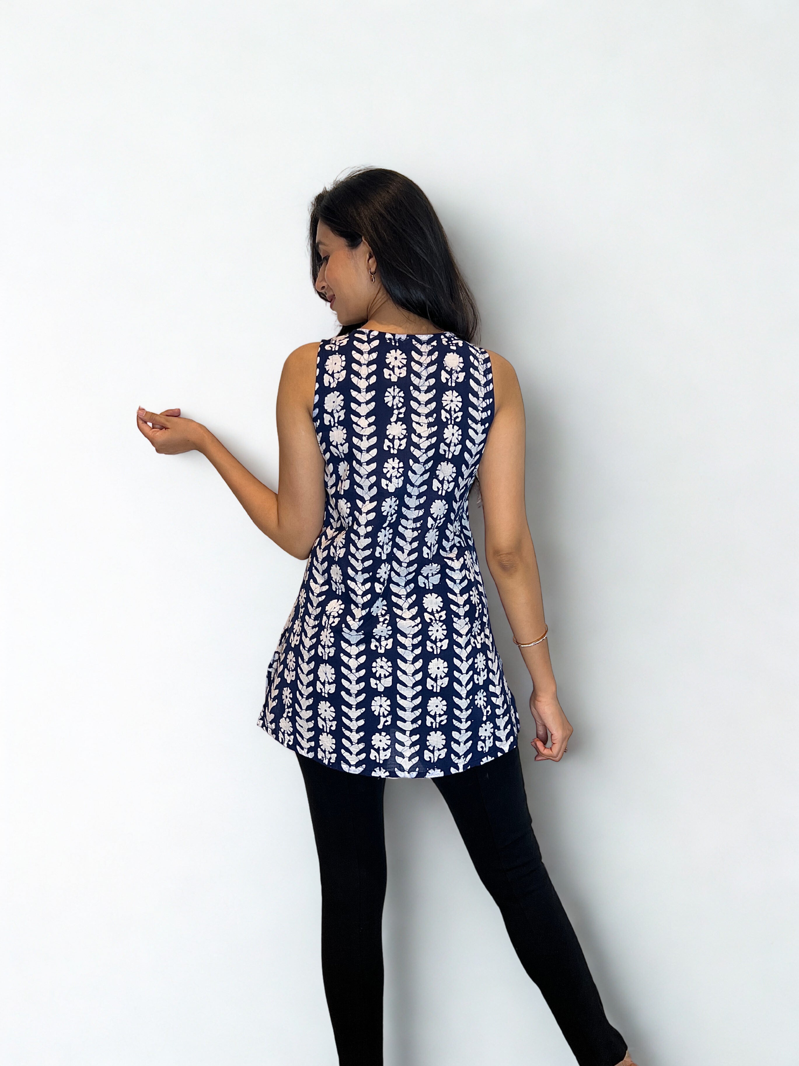 Batik Handprinted Top in Pink