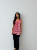 Batik Handprinted Top in Pink
