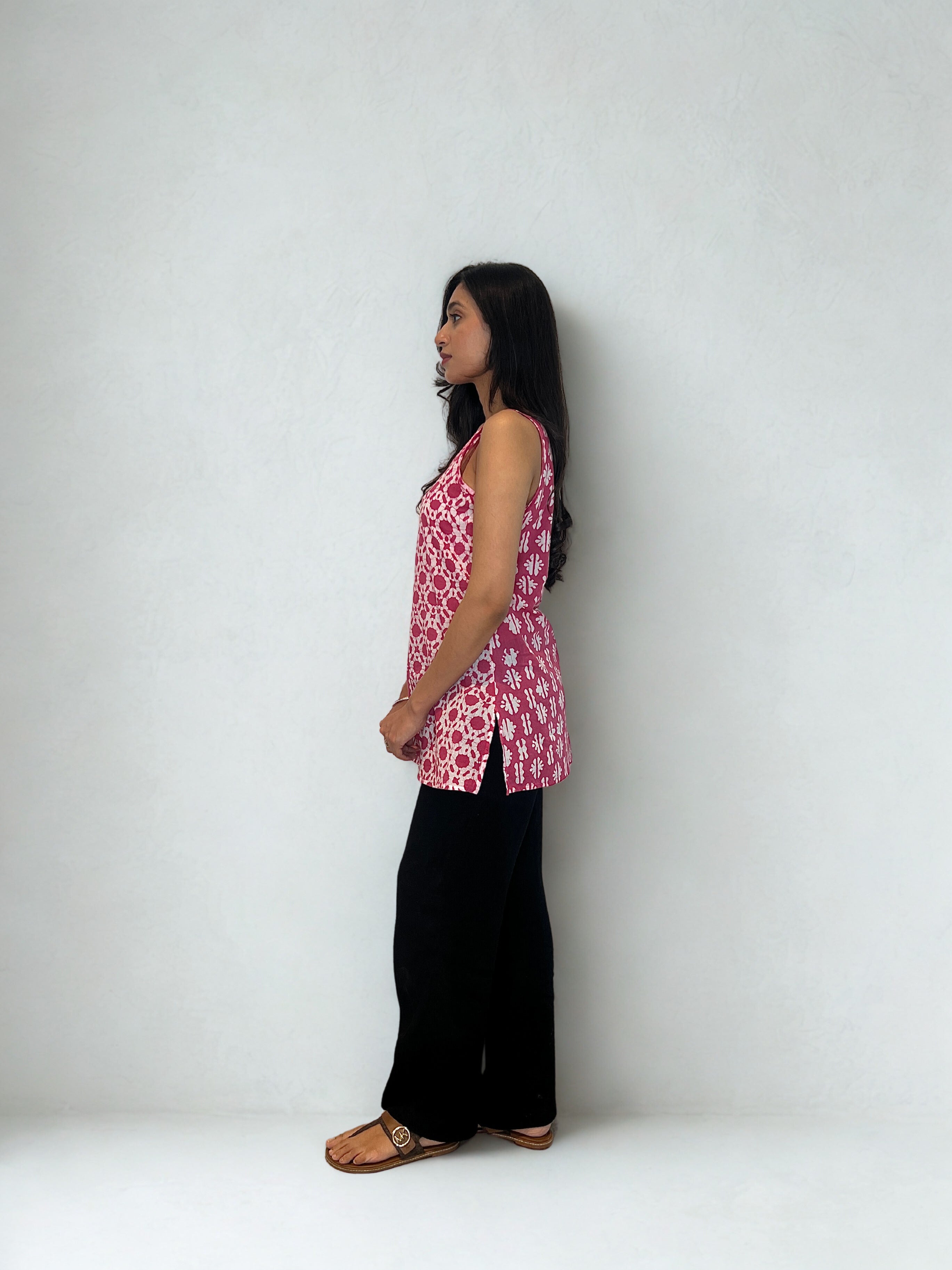 Batik Handprinted Top in Pink