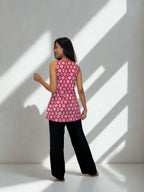 Batik Handprinted Top in Pink