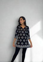 Batik Handprinted Tunic in Black