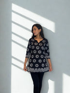 Batik Handprinted Tunic in Black