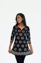Batik Handprinted Tunic in Black