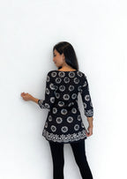 Batik Handprinted Tunic in Black