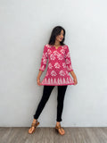 Batik Handprinted Tunic in Pink