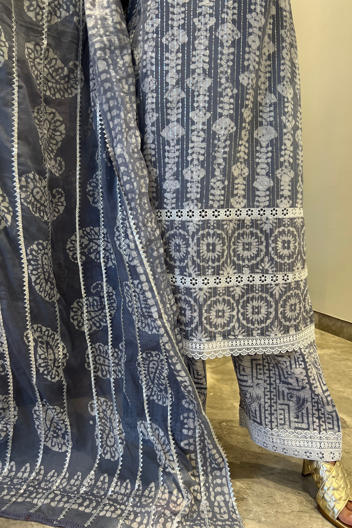 Silver Ash Batik Suit Set