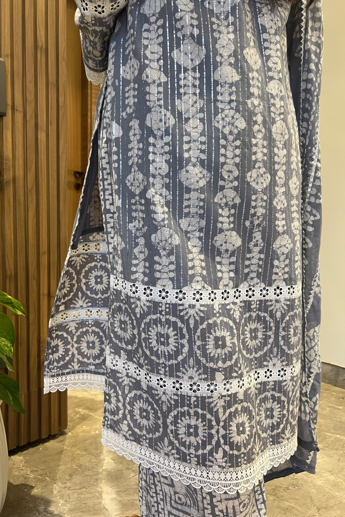 Silver Ash Batik Suit Set