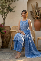 Batik Noodle Strap Sky Suit Set