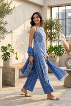 Batik Noodle Strap Sky Suit Set