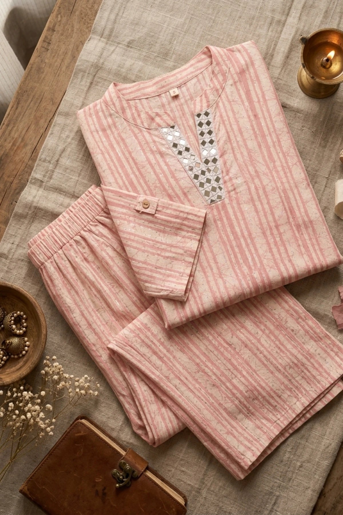 Batik Silver Stripe Co-Ord Set