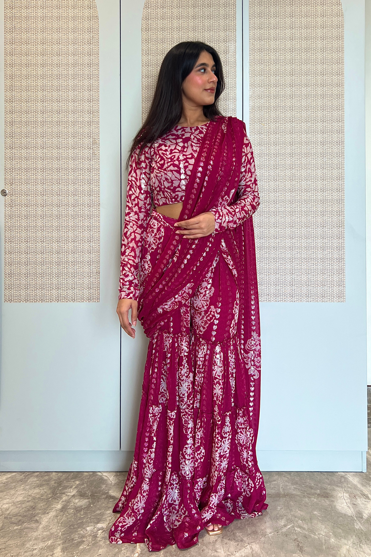 Kira Batik Drape Saree Set