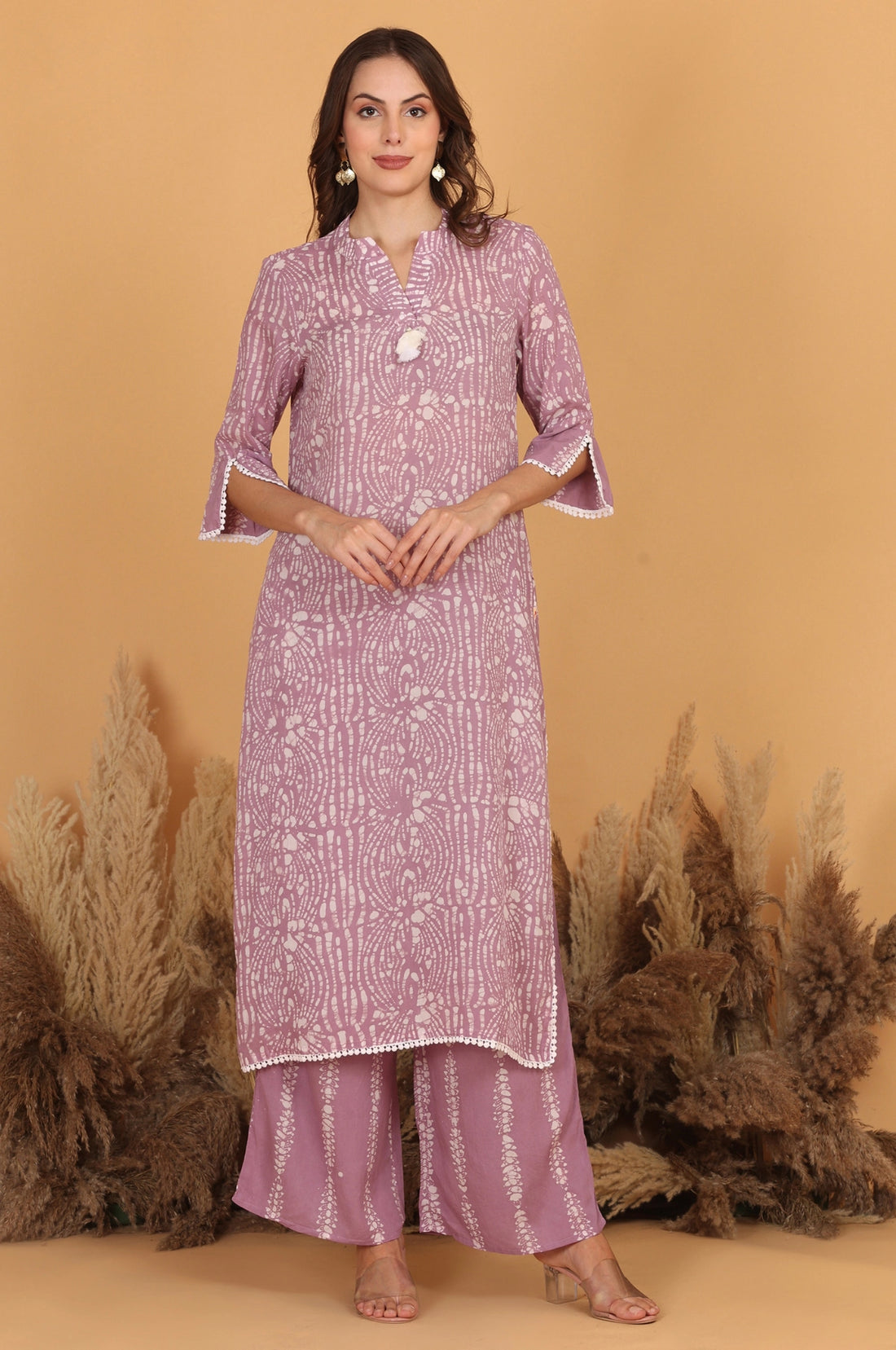 Batik Crazy In Love Suit Set - Lavender