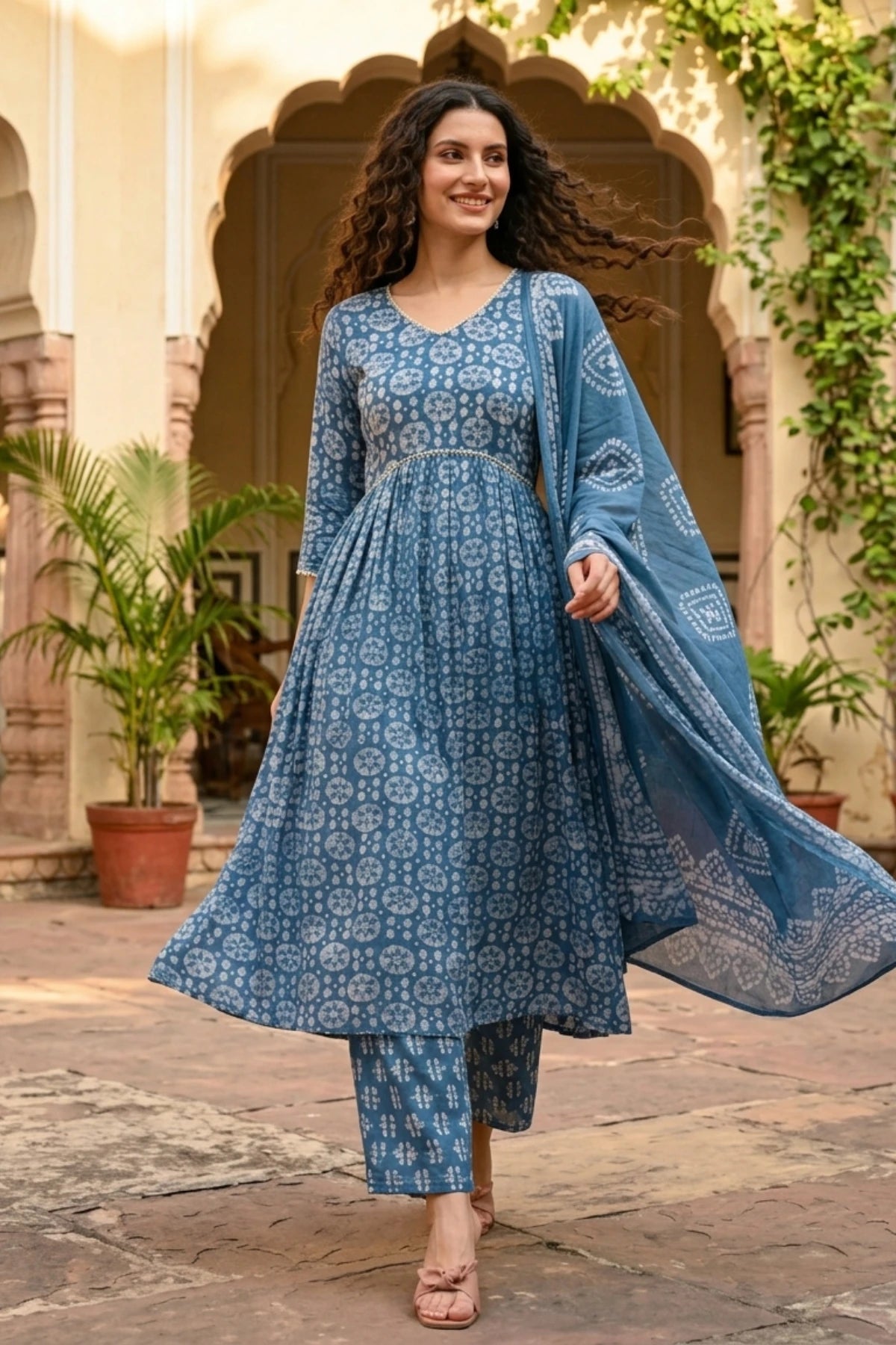 Crushed Batik in Alia’s Anarkali Suit