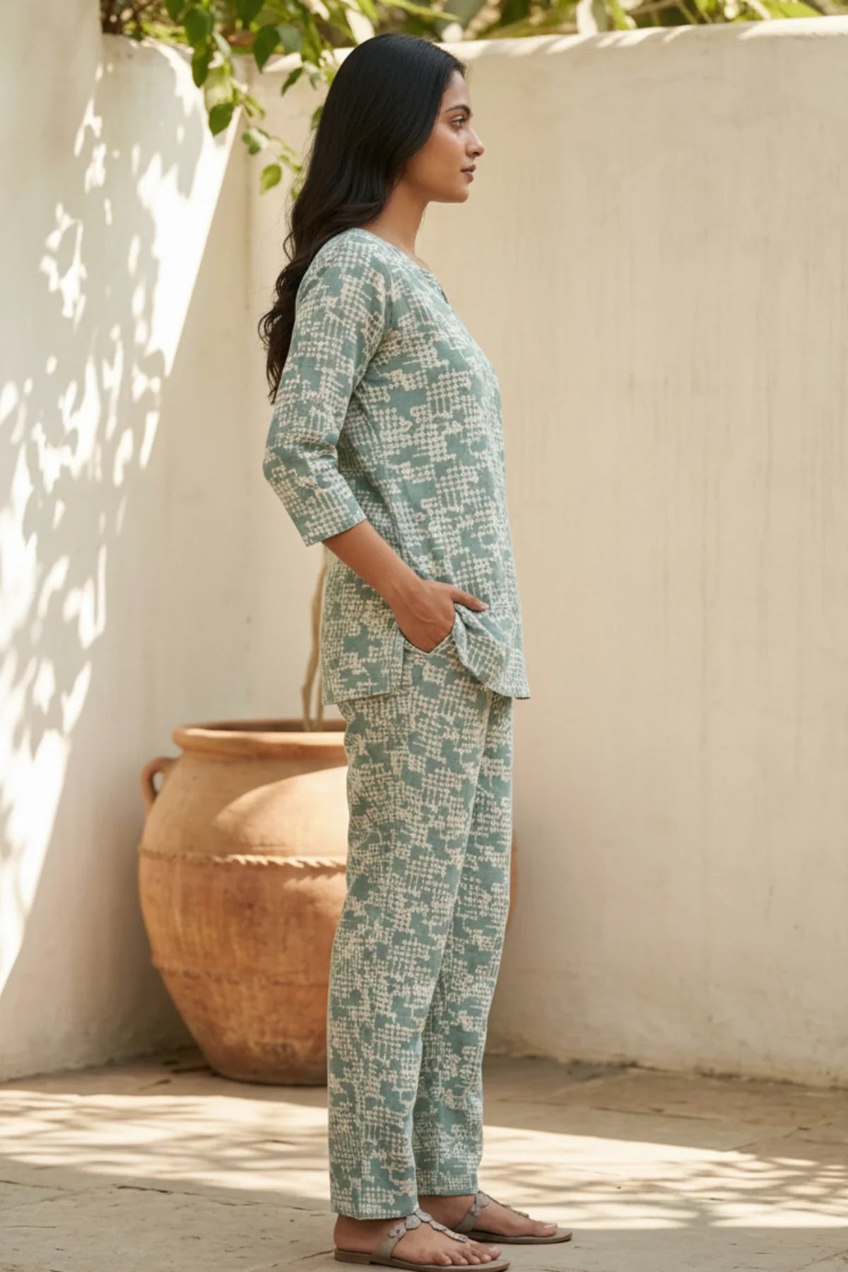 Out & About Batik Set – back view | handcrafted batik ethnic wear for women | Shades of You