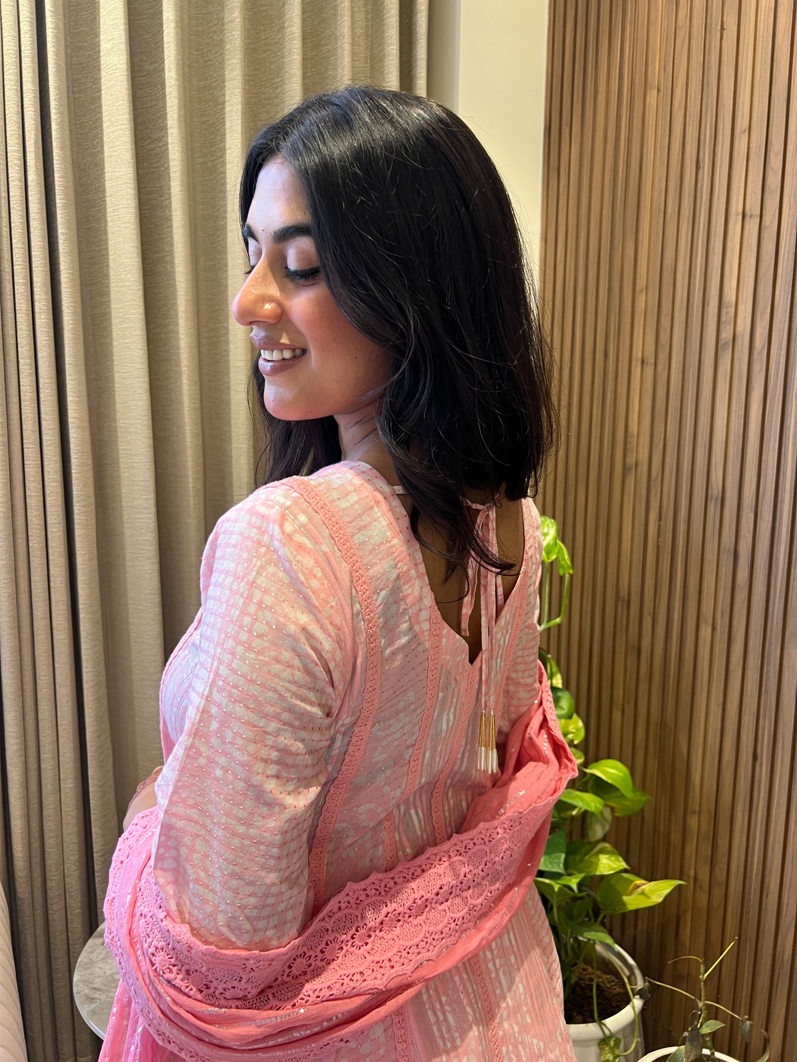 Saanvi Pink Batik Dhoti Set