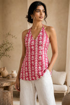 Berry Bloom Halter Top