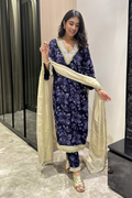 Midnight Batik Mirror Work Suit Set